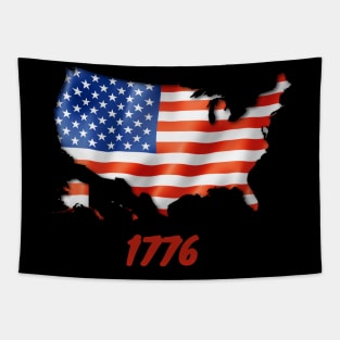 1776 American Flag Map Tapestry