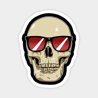 Skull Wearing Sunglasses Red Lenses Magnet