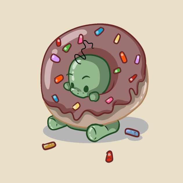 Donut Eating Dinosaur by karinac