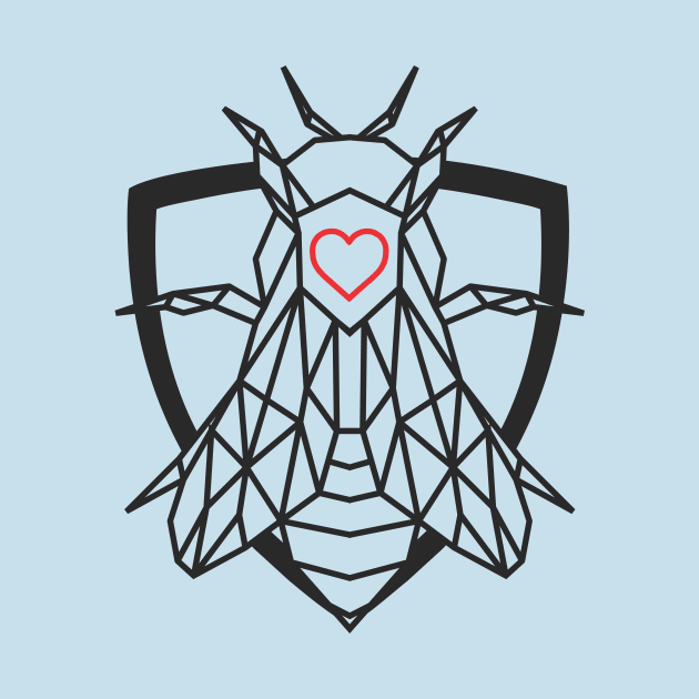 Geometric Bee Protector with Heart because you're a superhero by teall