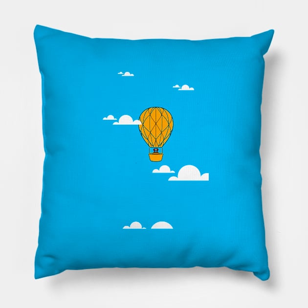 A teddy bear in the sky Pillow by Cemil Akbulut