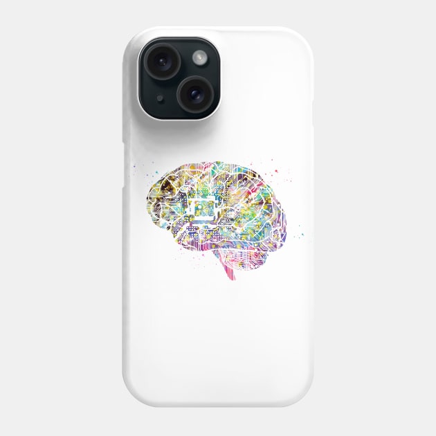 Circuit Brain Phone Case by erzebeth