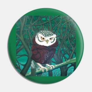 Winter Coat Owl Pin