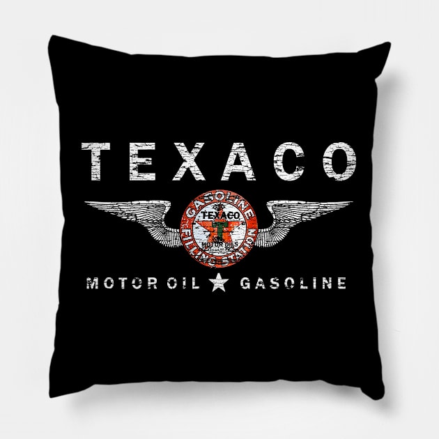 Texaco, weathered paint distressed Pillow by MonkeyKing