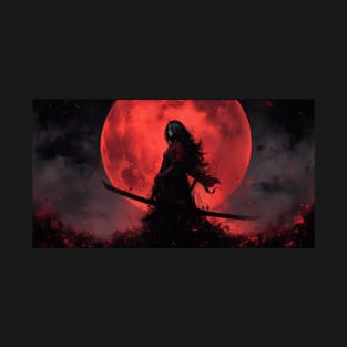 Blood Moon Witch Hunter Samurai Scythe T-Shirt