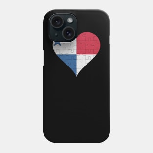 Panamanian Jigsaw Puzzle Heart Design - Gift for Panamanian With Panama Roots Phone Case