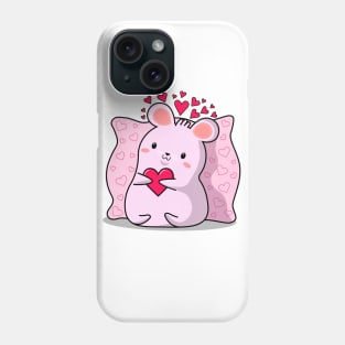 kawaii style, lovers mice, Valentine's day, cute kawaii mice. Phone Case