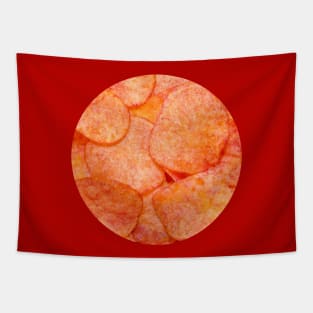 Ketchup Chips Circle Photograph Tapestry