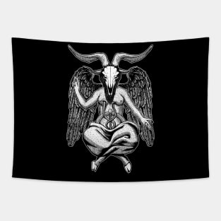 Baphomet Skull Etching Tapestry