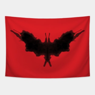 Rorschach Inkblot Bat Symbol (Rouge Noir) Tapestry