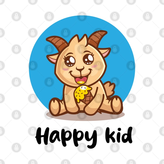 Happy kid funny goat (on light colors) by Messy Nessie