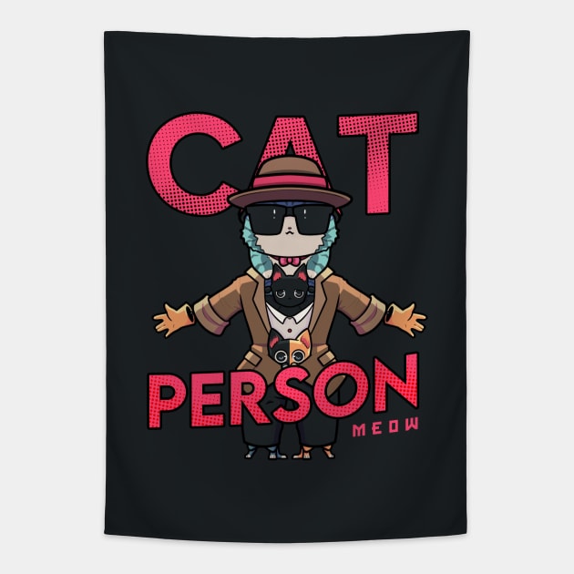 Cat Person Tapestry by Susto