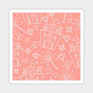 pattern of little princess doodles Magnet