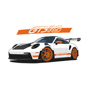 Car 911 gt3 rs white orange T-Shirt