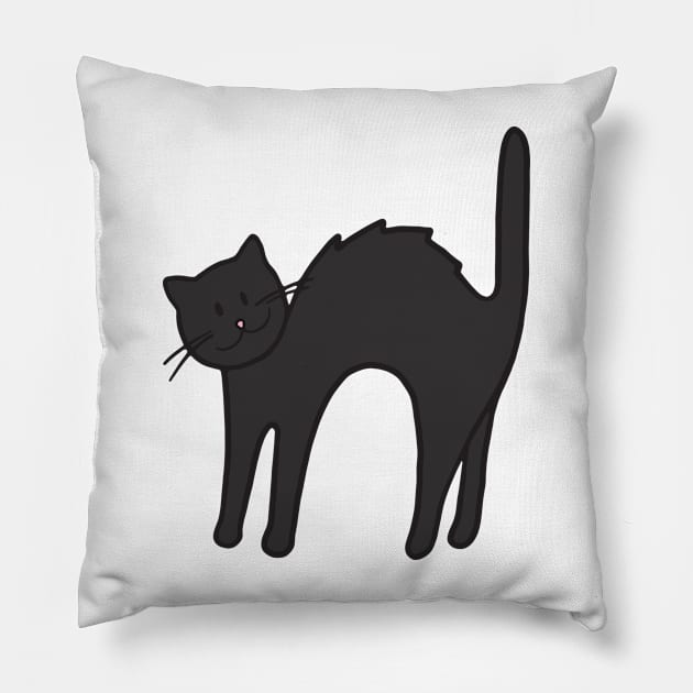 Halloween Black Cat Pillow by murialbezanson