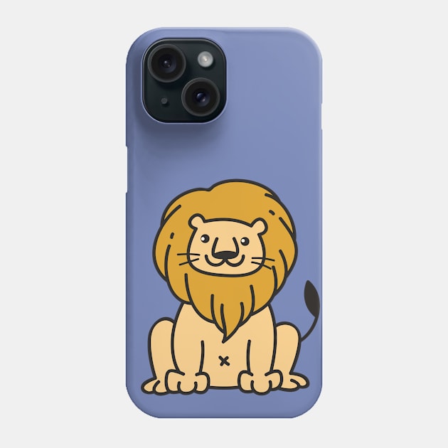 Cute Lion Doodle Drawing Phone Case by SLAG_Creative