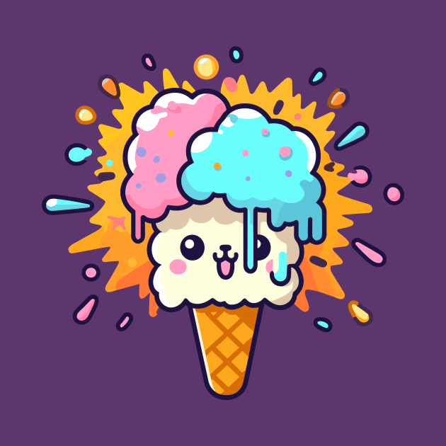 Colorfup ice cream lama by Coowo22