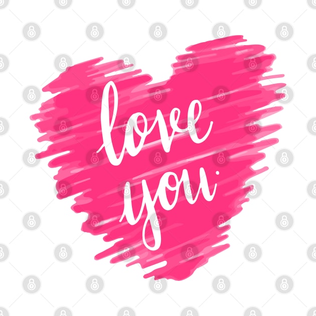 Love you typography in pink by aldyfmsh
