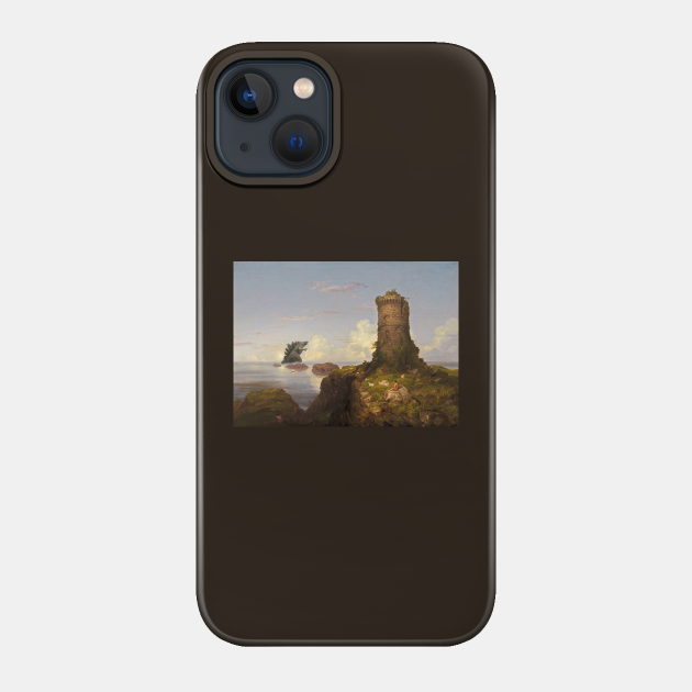 Kaiju Coast Scene with Ruined Tower, 1838 - Kaiju - Phone Case