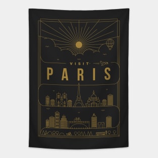 Paris Minimal Lineal Poster Tapestry