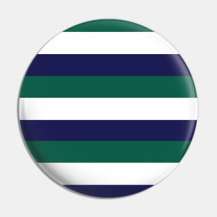 Green Navy White Horizontal Stripes Pattern Pin