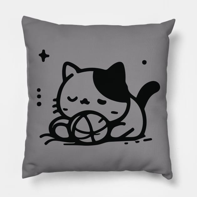 Sleeping Cat  Pillow by Inkonic lines