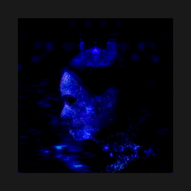 Portrait, digital collage and special processing. Woman in higher state of energy level. Blue and violet. by 234TeeUser234