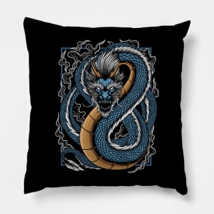 Chinese Japanese Culture Dragon Tee Asian Mythology Animal Pillow