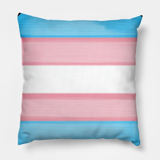 Transgender pride flag colours circular sphere Pillow by deathlake