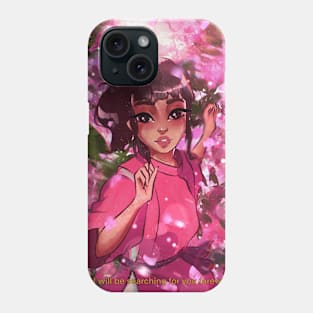 Girl and flowers Phone Case