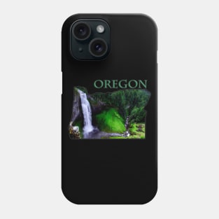 Oregon State Outline (Salt Creek Falls) Phone Case