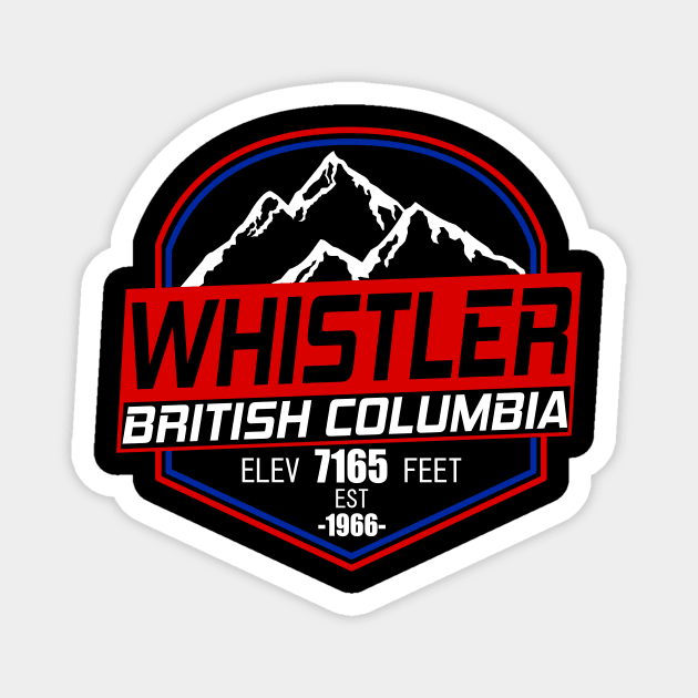 Ski Whistler B.C Canada Skiing and Mountain Biking Paradise Magnet by ChrisWilson