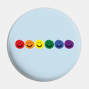 Pride Rainbow Smiley Faces Pin