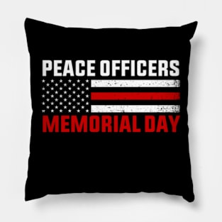 Peace Officers Memorial Day USA Flag Pillow