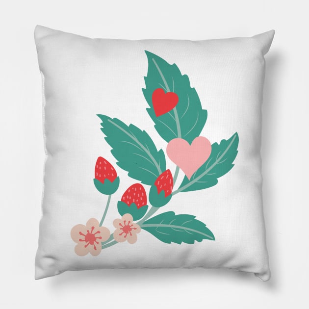 Strawberry Love Pillow by SWON Design