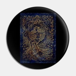 Moon Maiden. Celestial Background. Pin