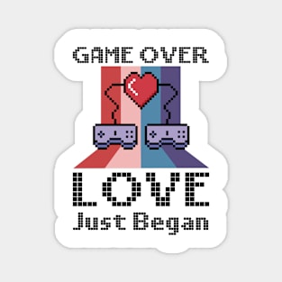 Valentine's Day Gamer Playing Video Game Couples Magnet