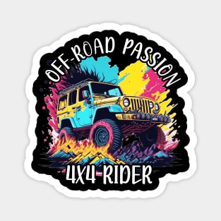 Off-Road Passion rider vintage retro design. Magnet