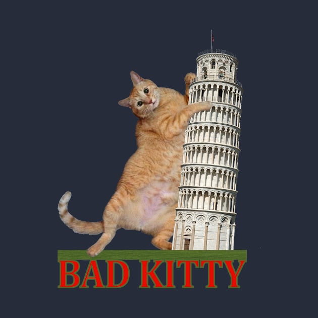 Bad Kitty and The Tower of Pisa by RawSunArt