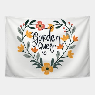 Garden Queen, cute female amateur gardener, flower gardening Tapestry