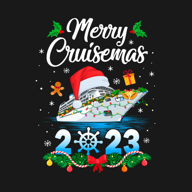 Merry Cruisemas 2023 Christmas Santa Reindeer Cruise Ship by James Green