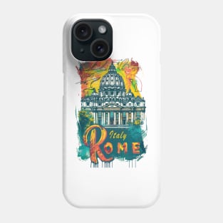 Rome Retro Italy poster Phone Case