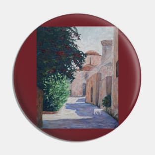 Rhodes Old Town Oil painting Pin