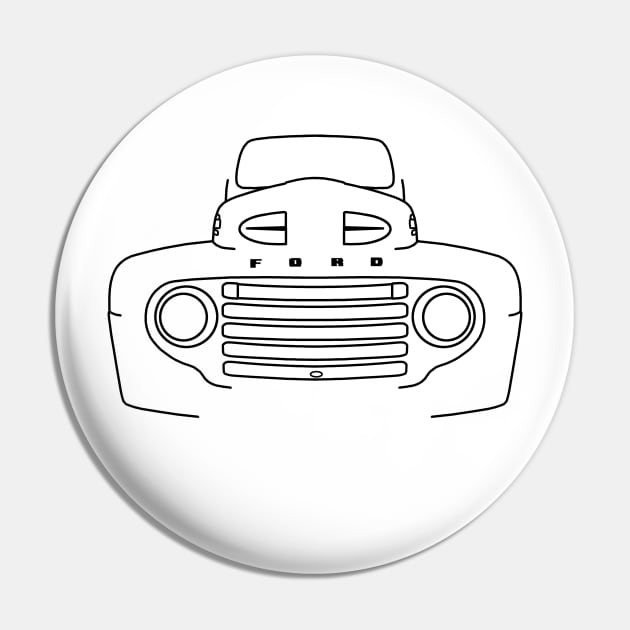 1948 Ford F-1 classic pickup truck black outline graphic Pin by soitwouldseem