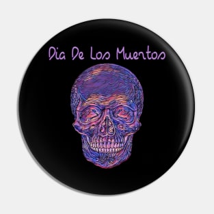 Purple Impressionist Skull Dia De Los Muertos Pin