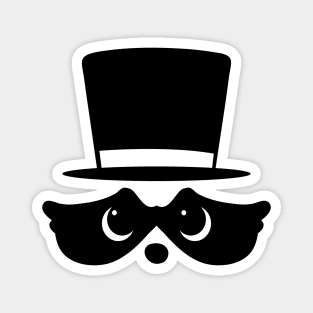 cute raccoon with top hat Magnet