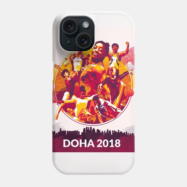 Doha 2018 Action Poster Phone Case by GymCastic