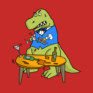 Tyrannosaurs Rex the Bartender T-Shirt