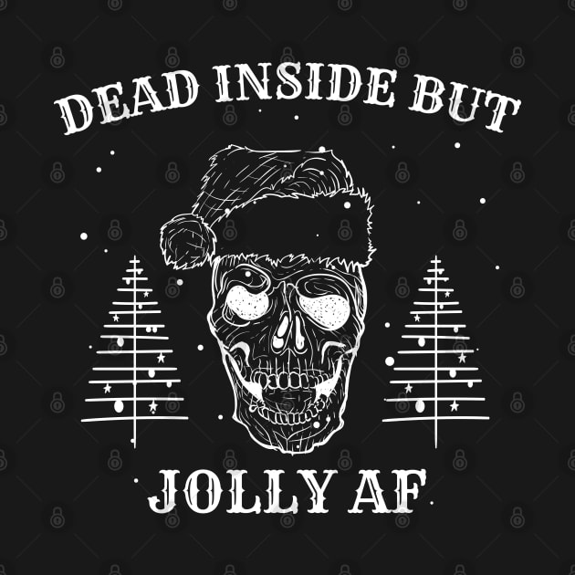 Funny Christmas Skull Party Leopard Pattern - Dead Inside But Jolly AF Christmas Skeleton - Christmas Skull Messy Bun by WassilArt