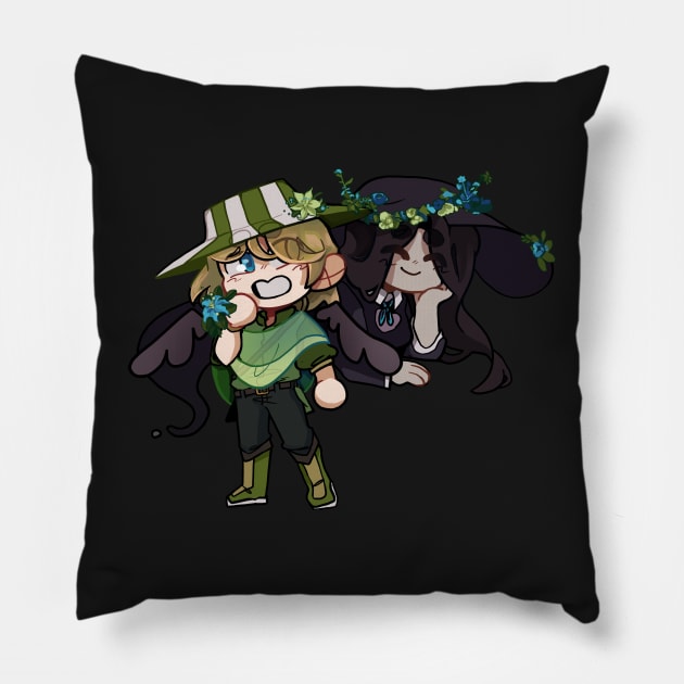 Mumza and Phil sticker Pillow by lillastarr